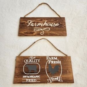 Farmhouse Farm Fresh Country Set of Hanging Signs